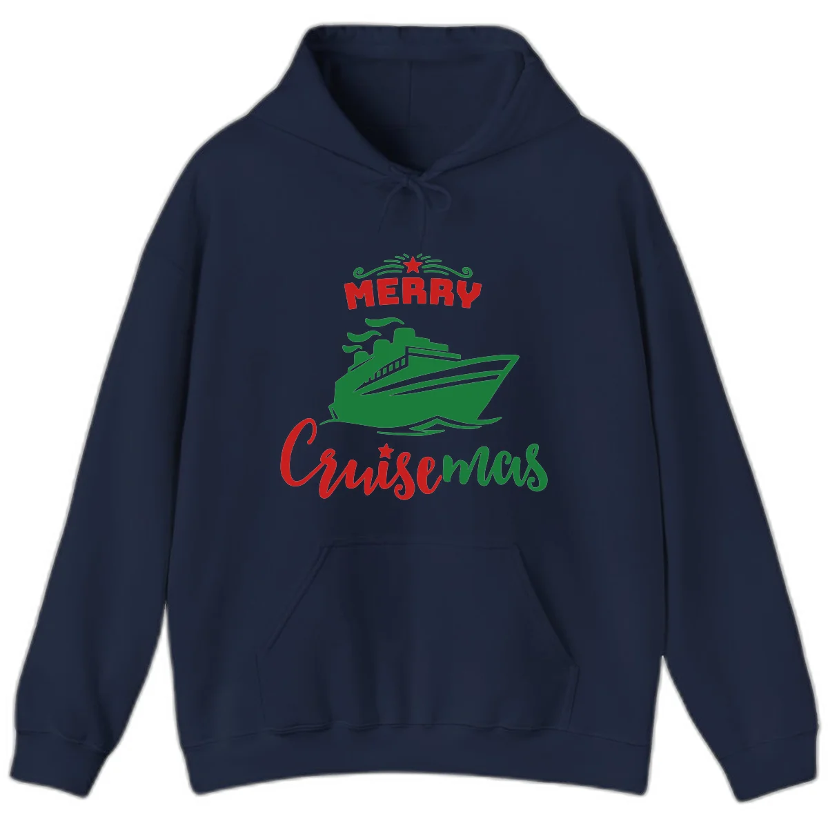 Merry Cruise-mas Ship Hoodie in Navy