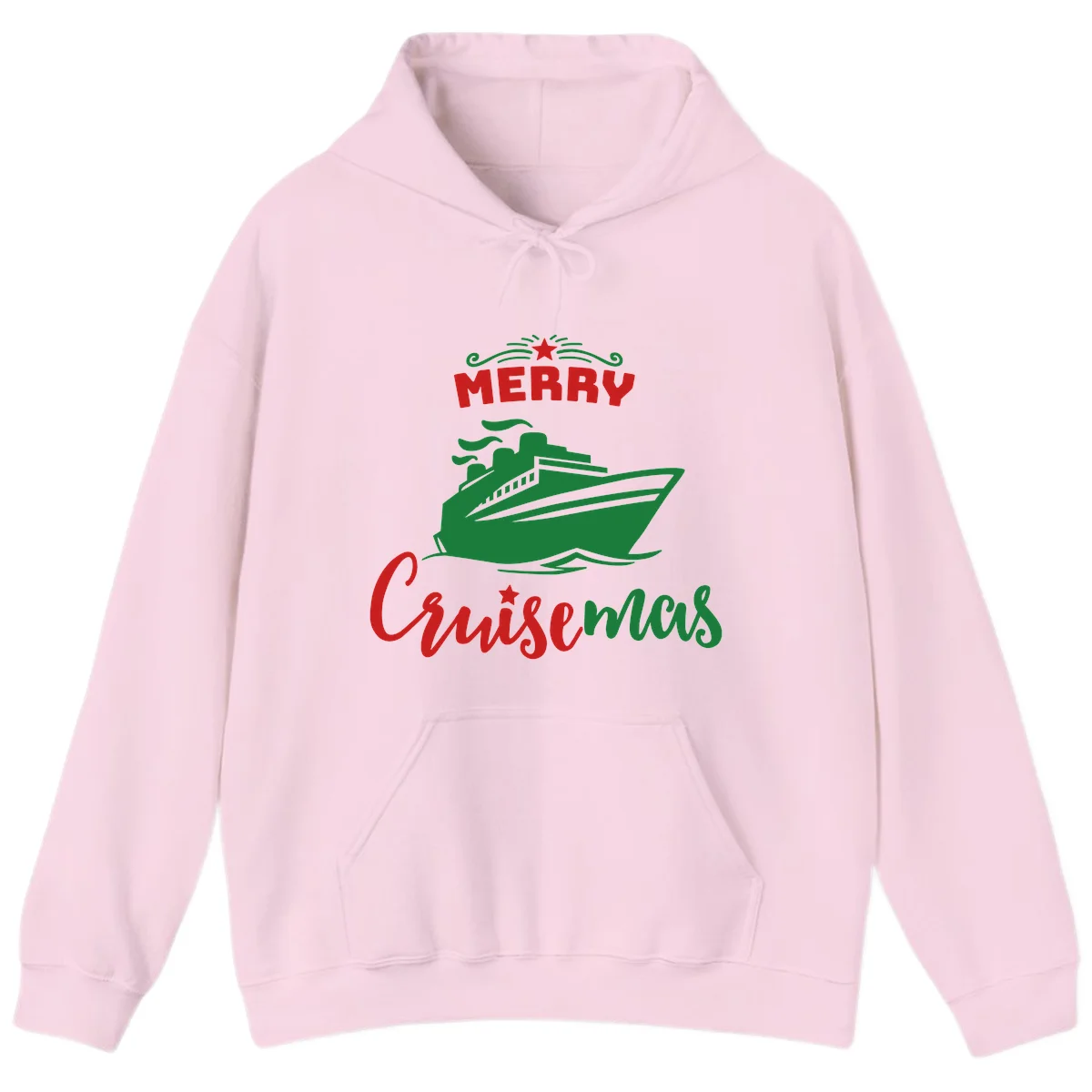 Merry Cruise-mas Ship Hoodie in Light Pink