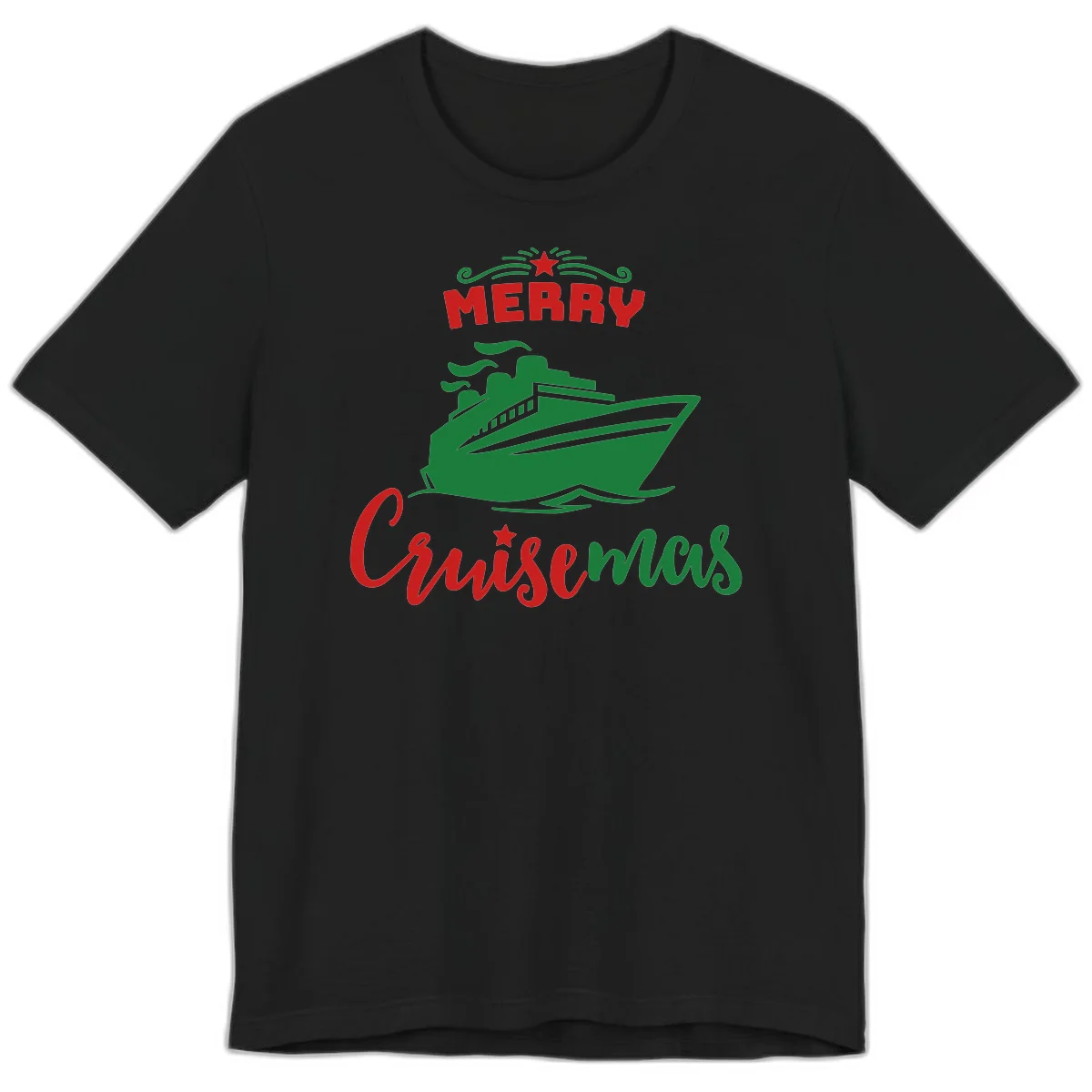 Merry Cruise-mas Ship Premium T-Shirt in Black