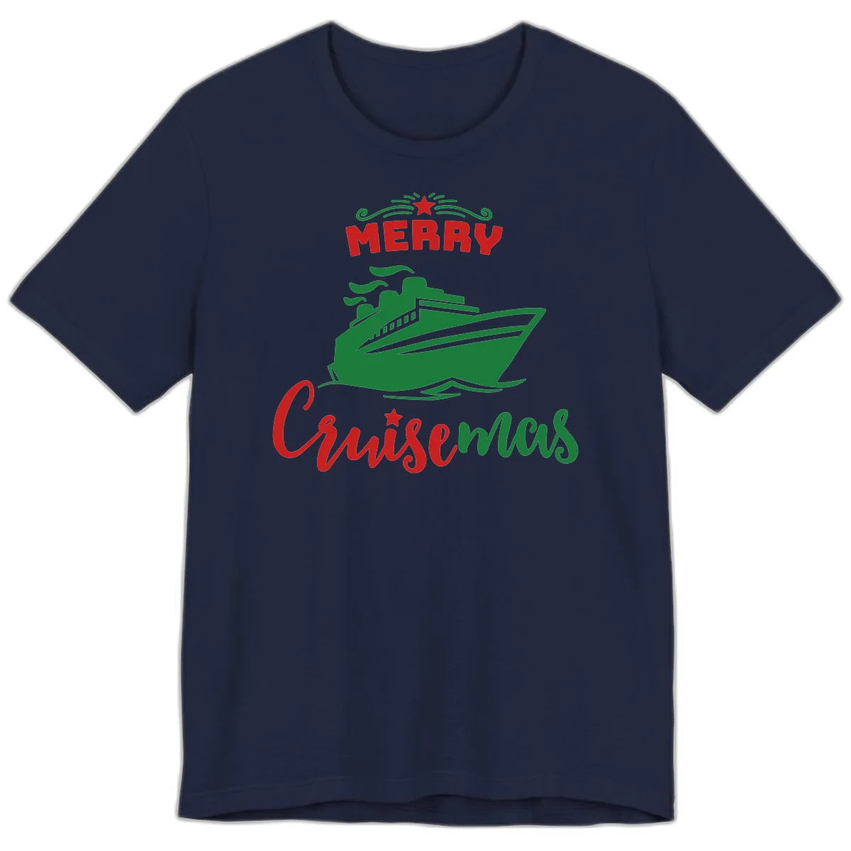 Merry Cruise-mas Ship Premium T-Shirt in Navy
