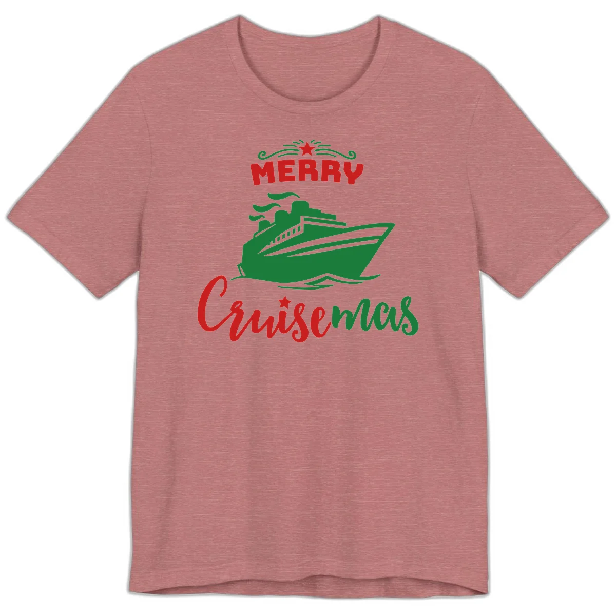Merry Cruise-mas Ship Premium T-Shirt in Heather Mauve
