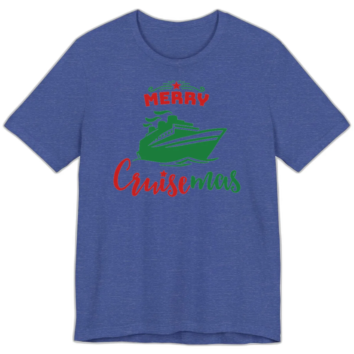 Merry Cruise-mas Ship Premium T-Shirt in Heather True Royal