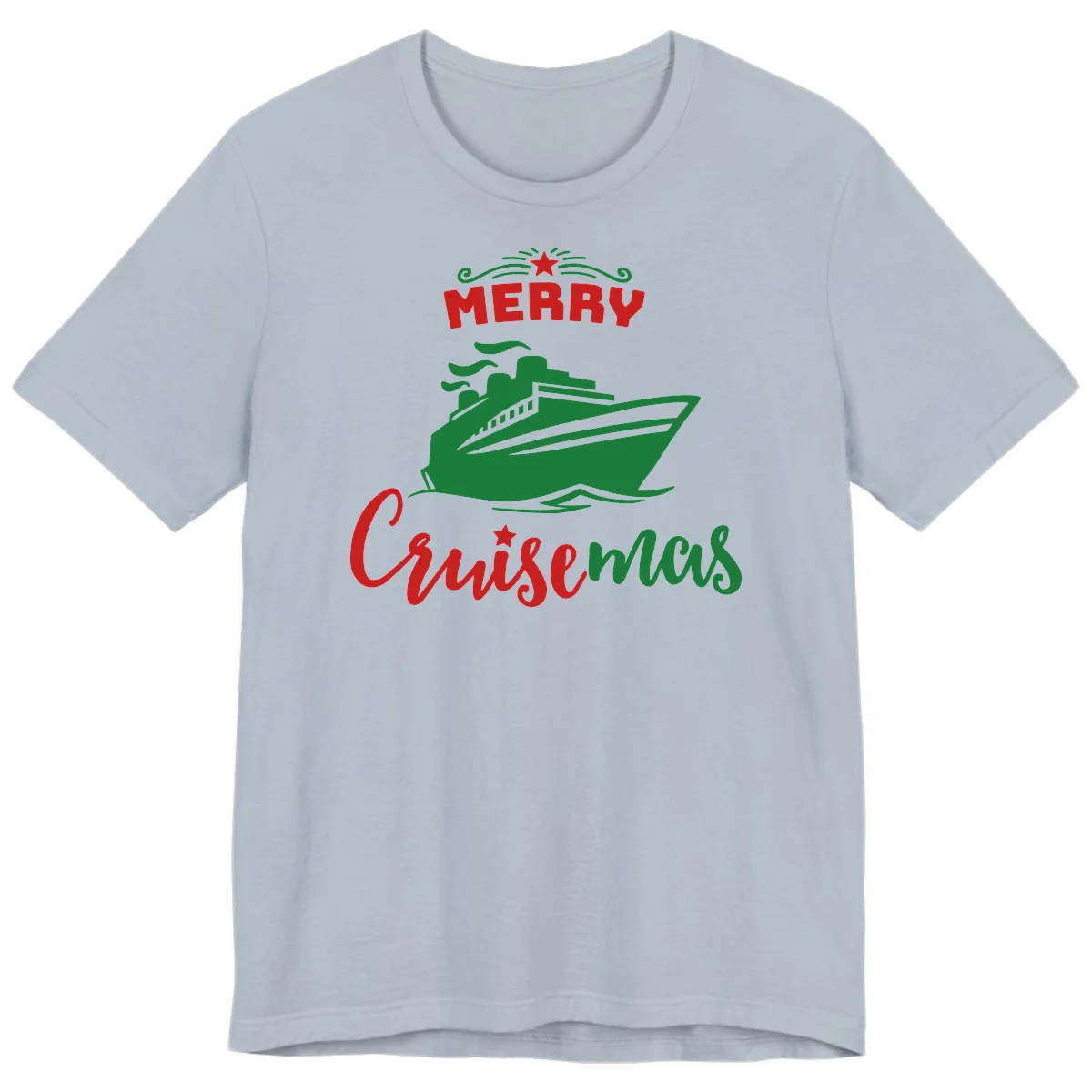Merry Cruise-mas Ship Premium T-Shirt in Light Blue