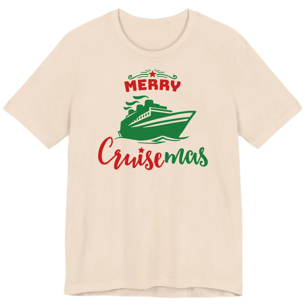 Merry Cruise-mas Ship Premium T-Shirt in Soft Cream