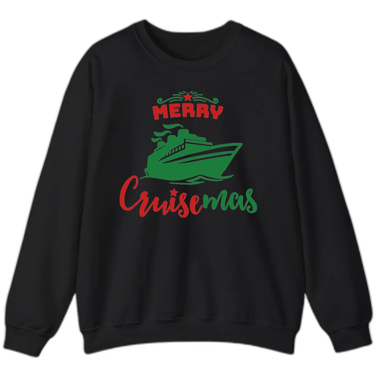 Merry Cruise-mas Ship Sweatshirt in Black