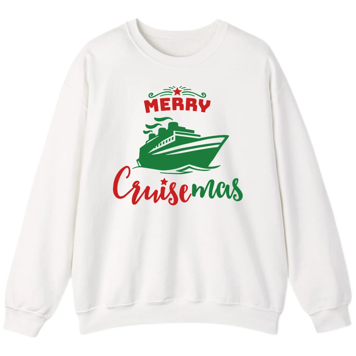 Merry Cruise-mas Ship Sweatshirt in White