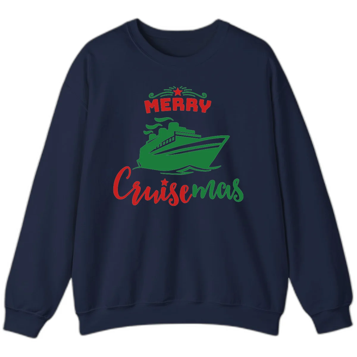 Merry Cruise-mas Ship Sweatshirt in Navy