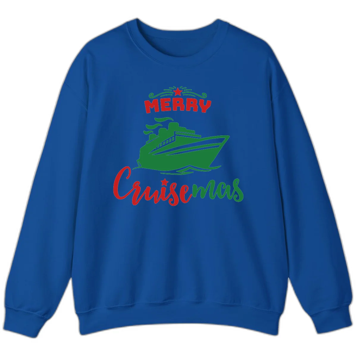 Merry Cruise-mas Ship Sweatshirt in Royal