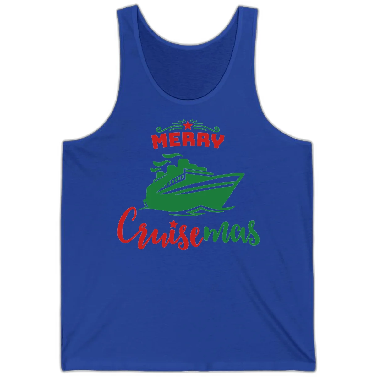 Merry Cruise-mas Ship Tank Top in True Royal