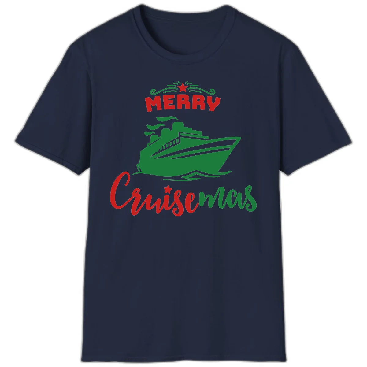 Merry Cruise-mas Ship T-Shirt in Navy