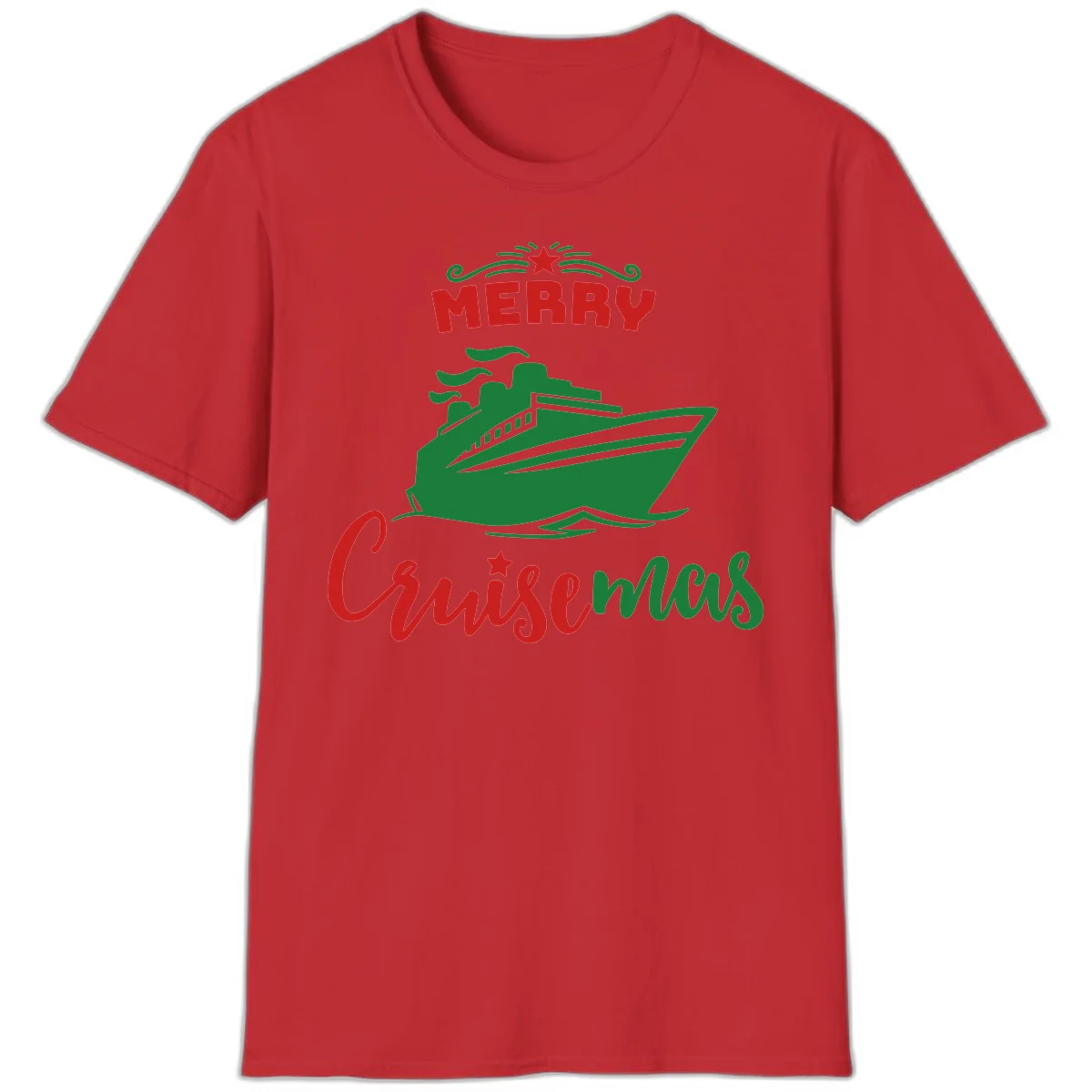 Merry Cruise-mas Ship T-Shirt in Red
