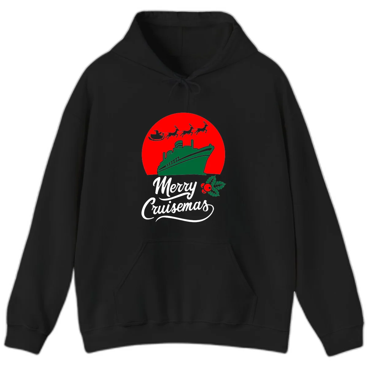 Merry Cruisemas Holiday Cruise Hoodie in Black