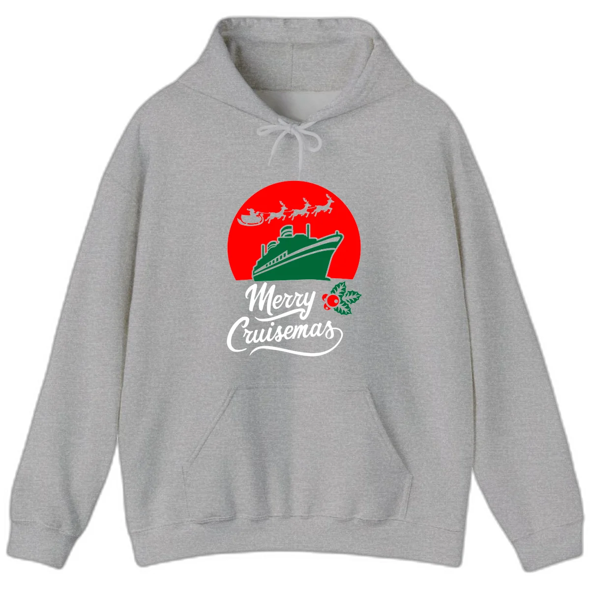 Merry Cruisemas Holiday Cruise Hoodie in Sport Grey