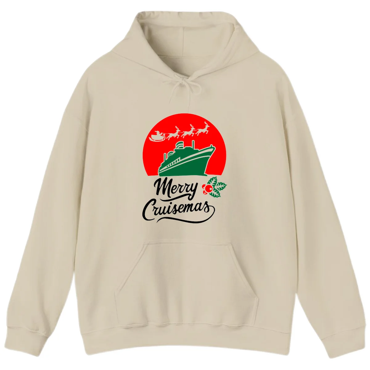 Merry Cruisemas Holiday Cruise Hoodie in Sand