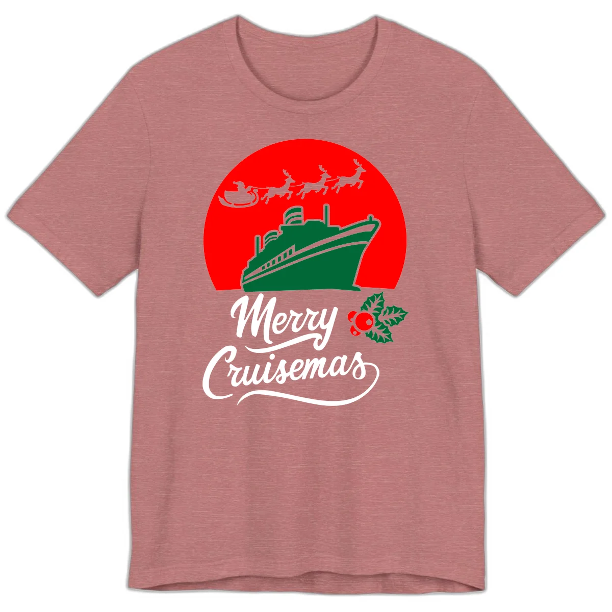 Merry Cruisemas Festive Holiday Premium T-Shirt in Heather Mauve