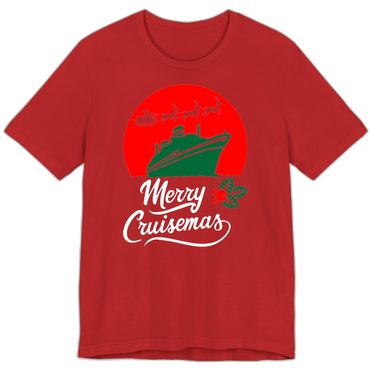 Merry Cruisemas Festive Holiday Premium T-Shirt in Red