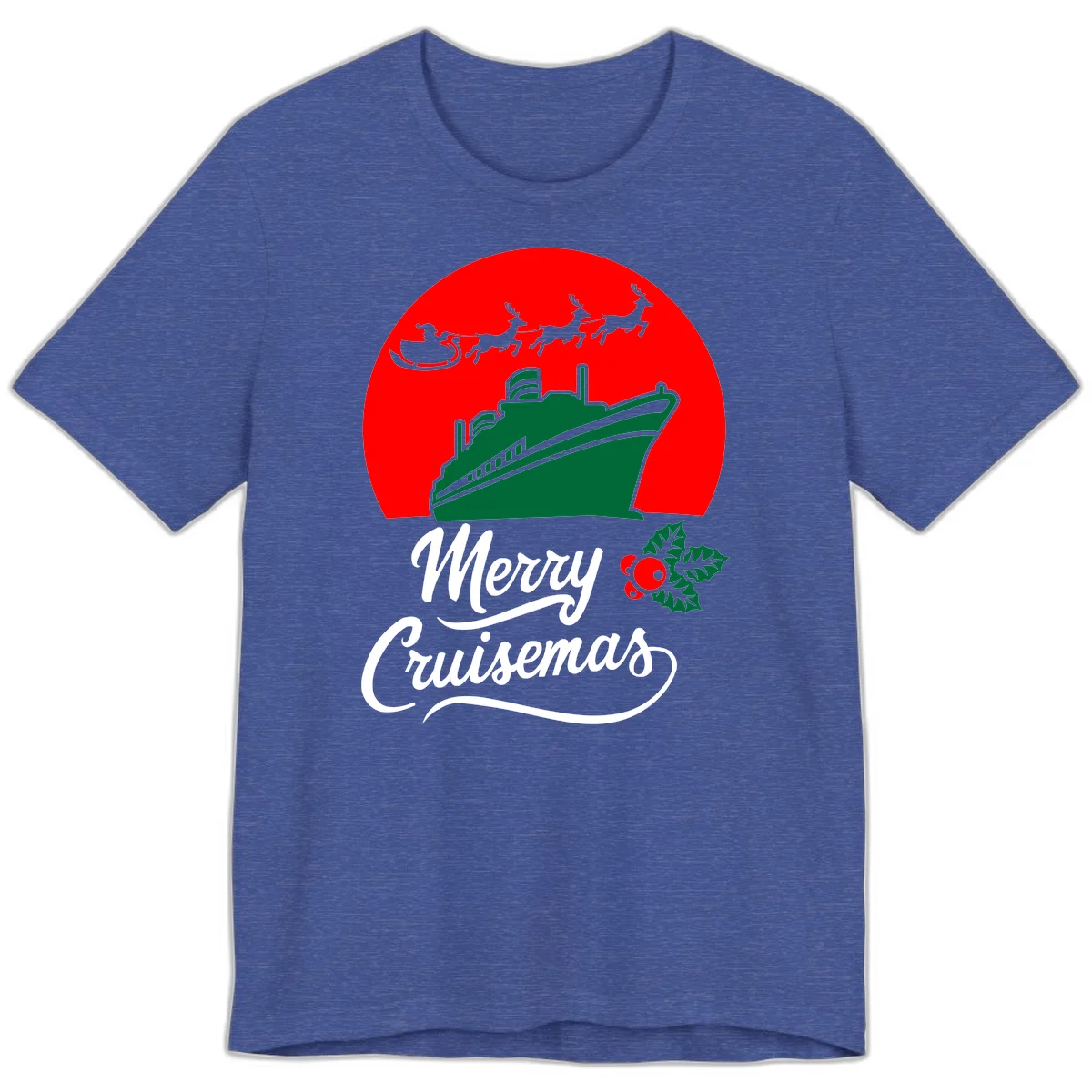 Merry Cruisemas Festive Holiday Premium T-Shirt in Heather True Royal