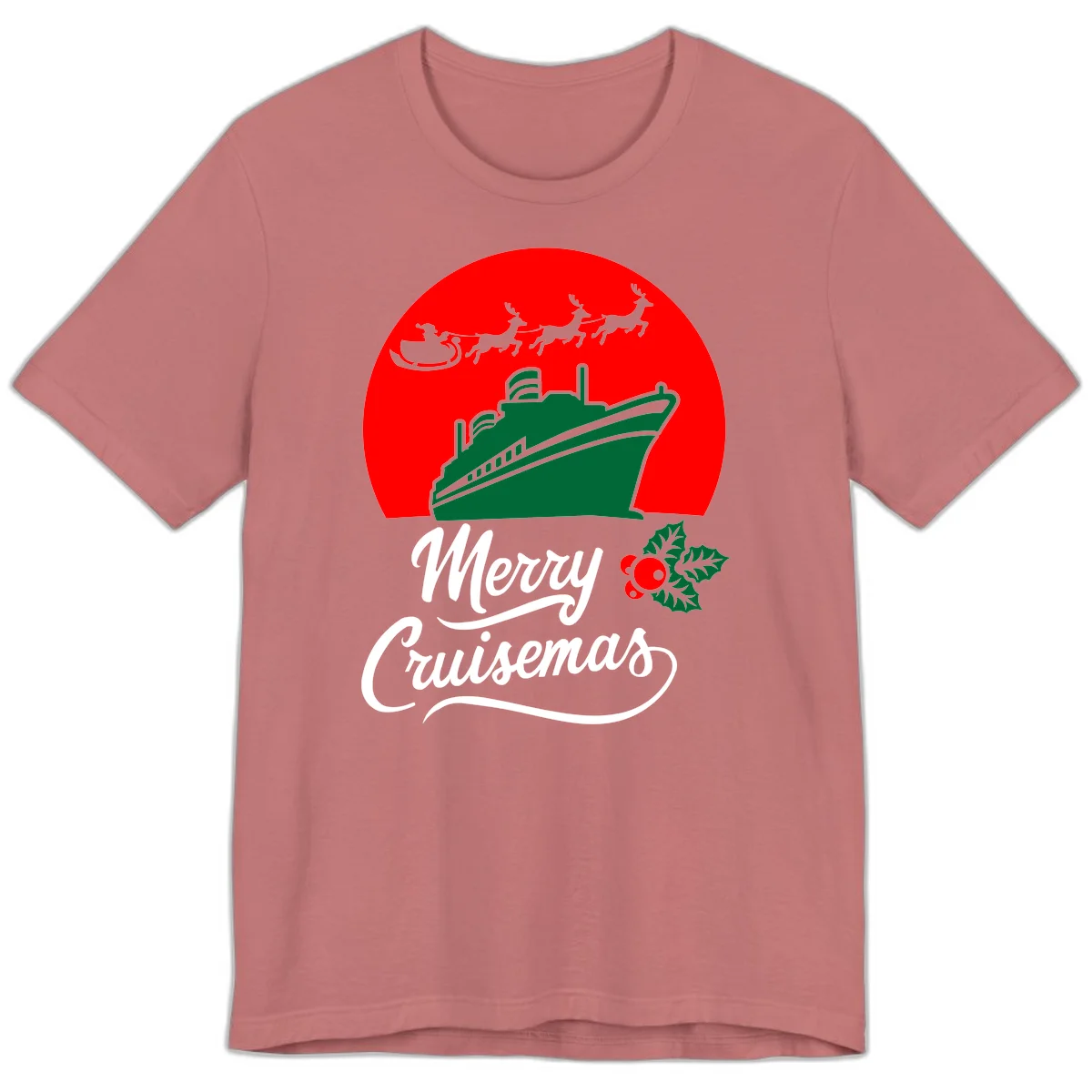 Merry Cruisemas Festive Holiday Premium T-Shirt in Mauve