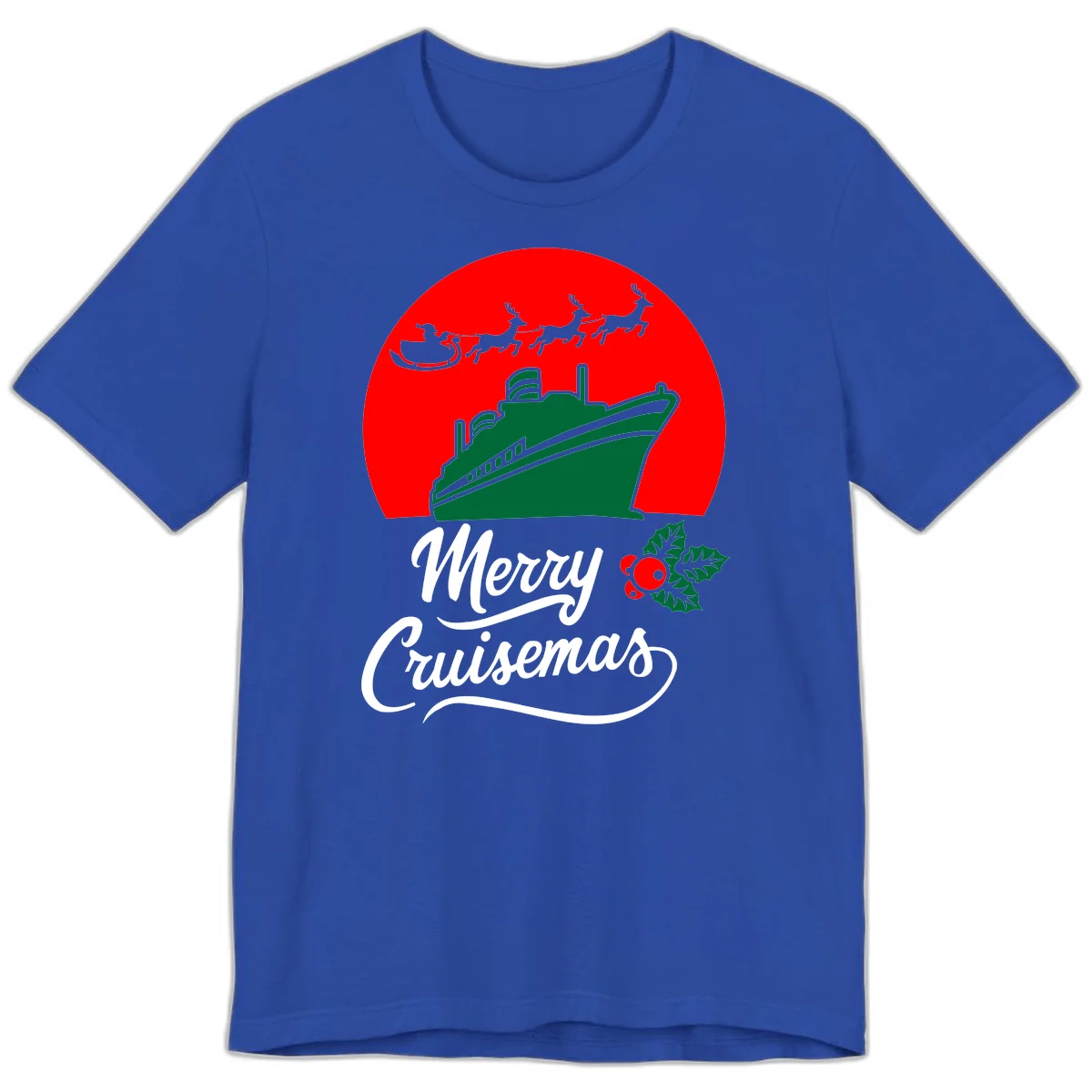 Merry Cruisemas Festive Holiday Premium T-Shirt in True Royal