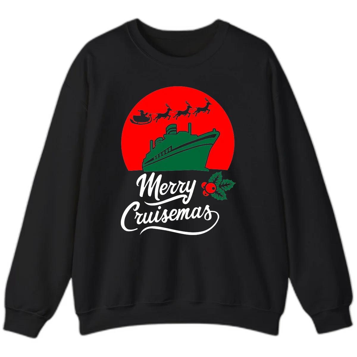 Merry Cruisemas Holiday Cruise Sweatshirt in Black