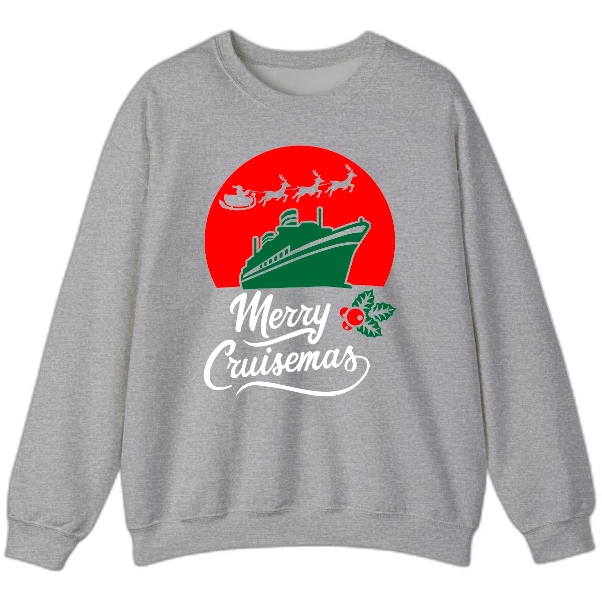 Merry Cruisemas Holiday Cruise Sweatshirt in Sport Grey