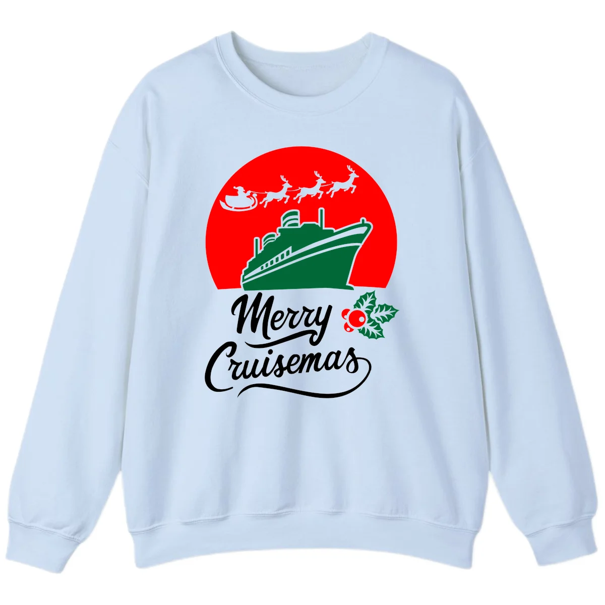 Merry Cruisemas Holiday Cruise Sweatshirt in Light Blue