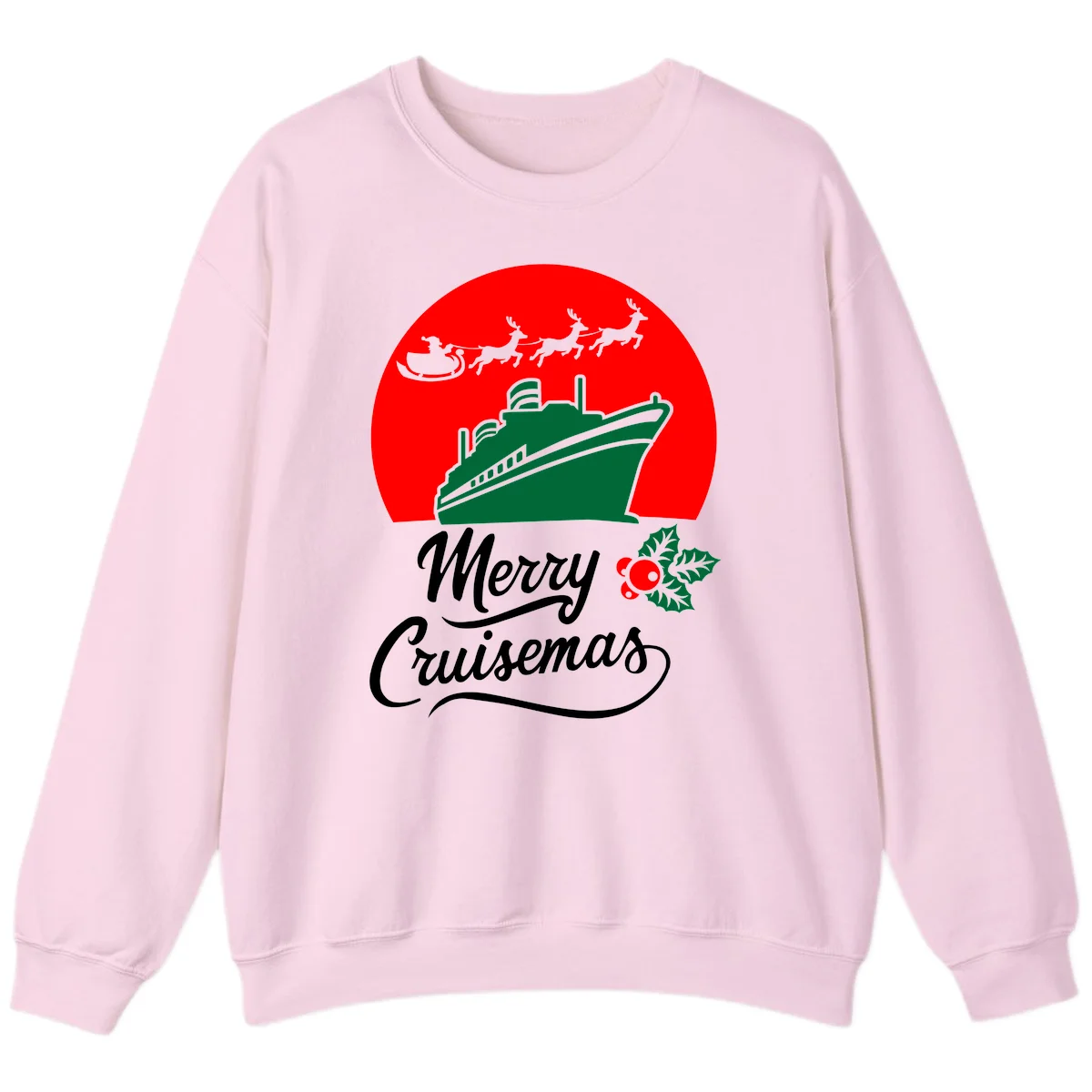 Merry Cruisemas Holiday Cruise Sweatshirt in Light Pink