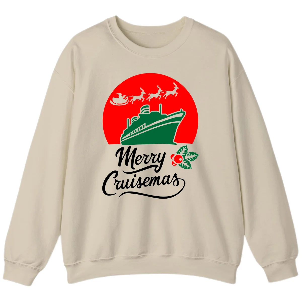 Merry Cruisemas Holiday Cruise Sweatshirt in Sand