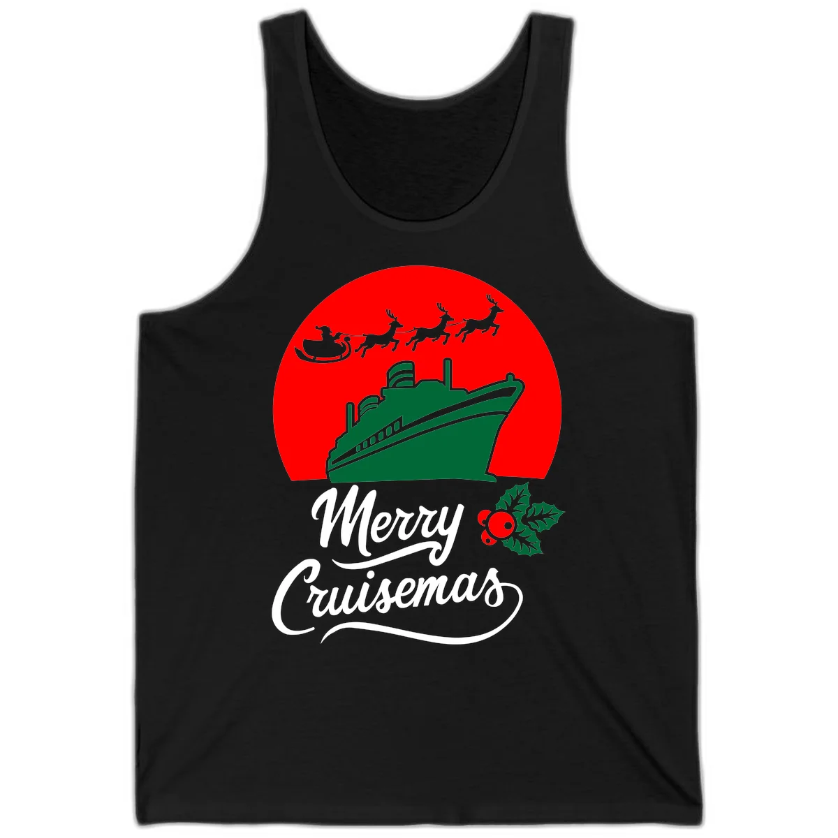 Merry Cruisemas Holiday Cruise Tank Top in Black