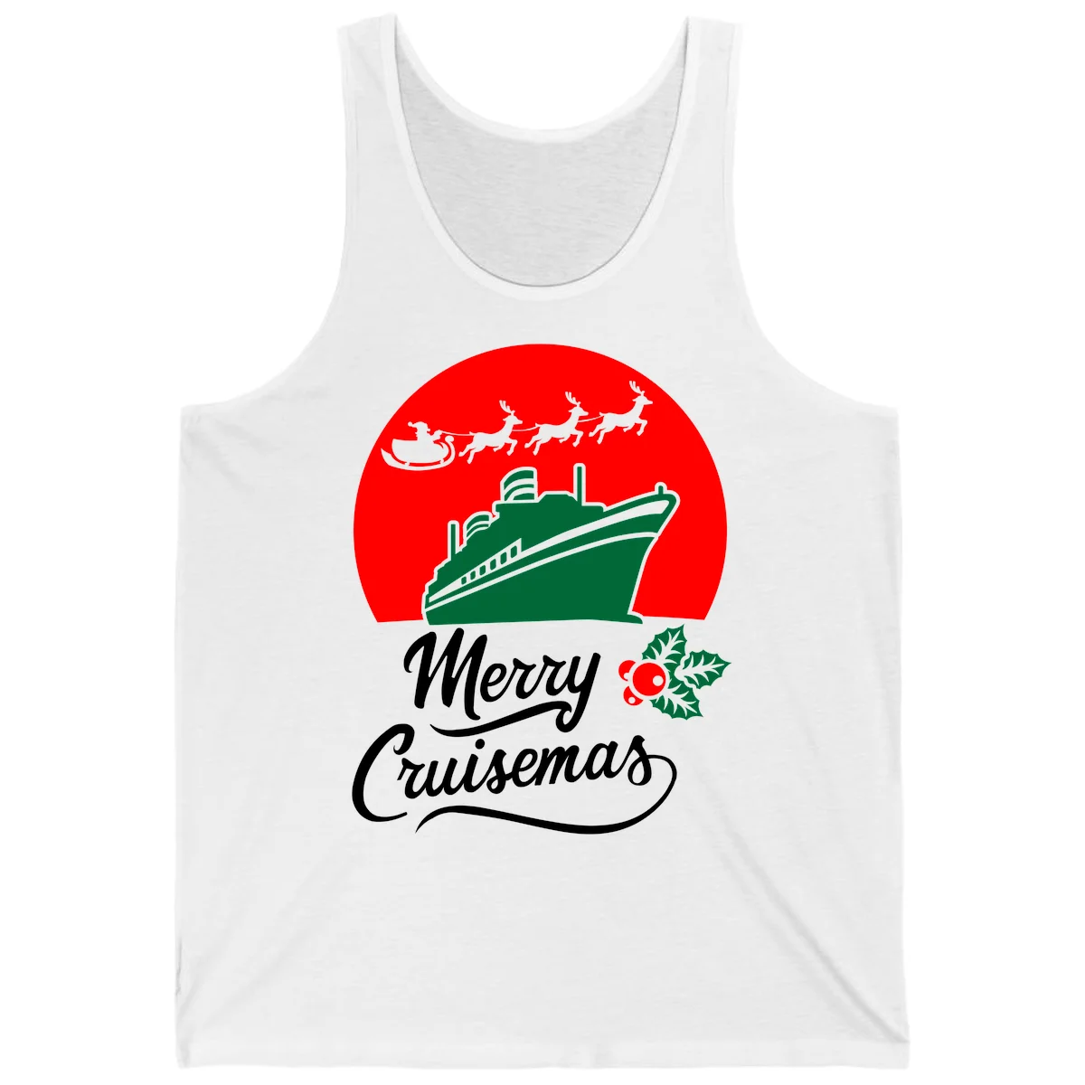 Merry Cruisemas Holiday Cruise Tank Top in White