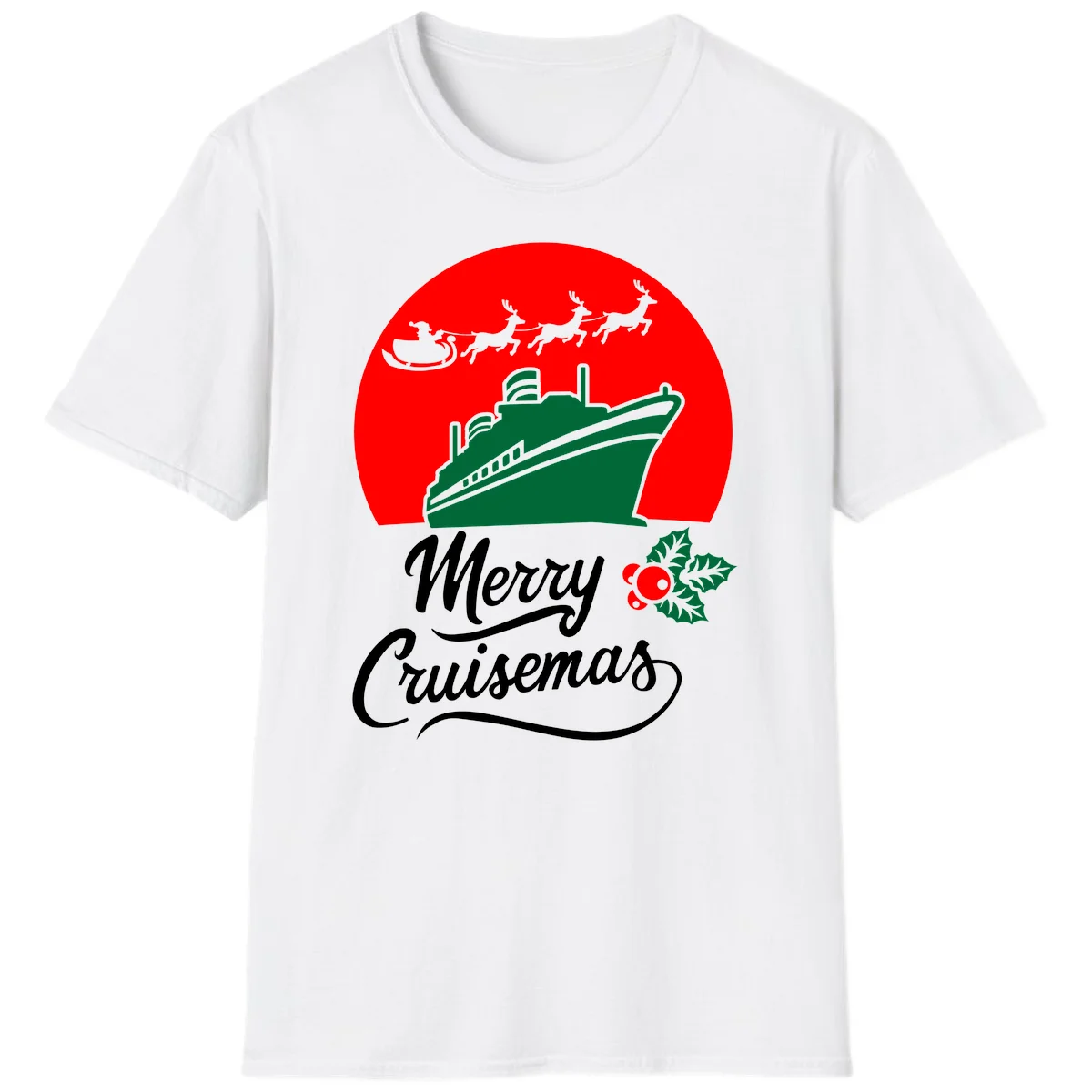 Merry Cruisemas Holiday Cruise Ship Christmas T-Shirt in White