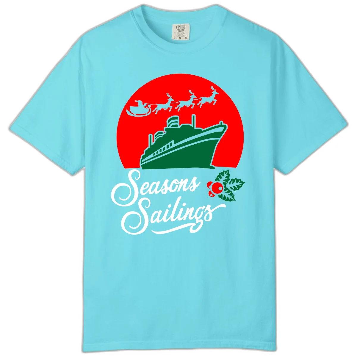 Seasons Sailings Cruise Ship Holiday Comfort Color in Lagoon Blue