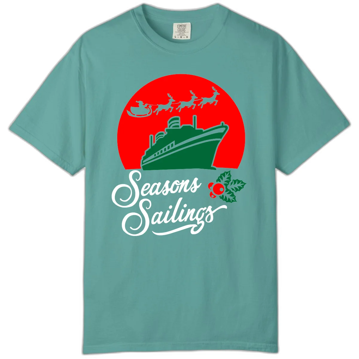 Seasons Sailings Cruise Ship Holiday Comfort Color in Seafoam
