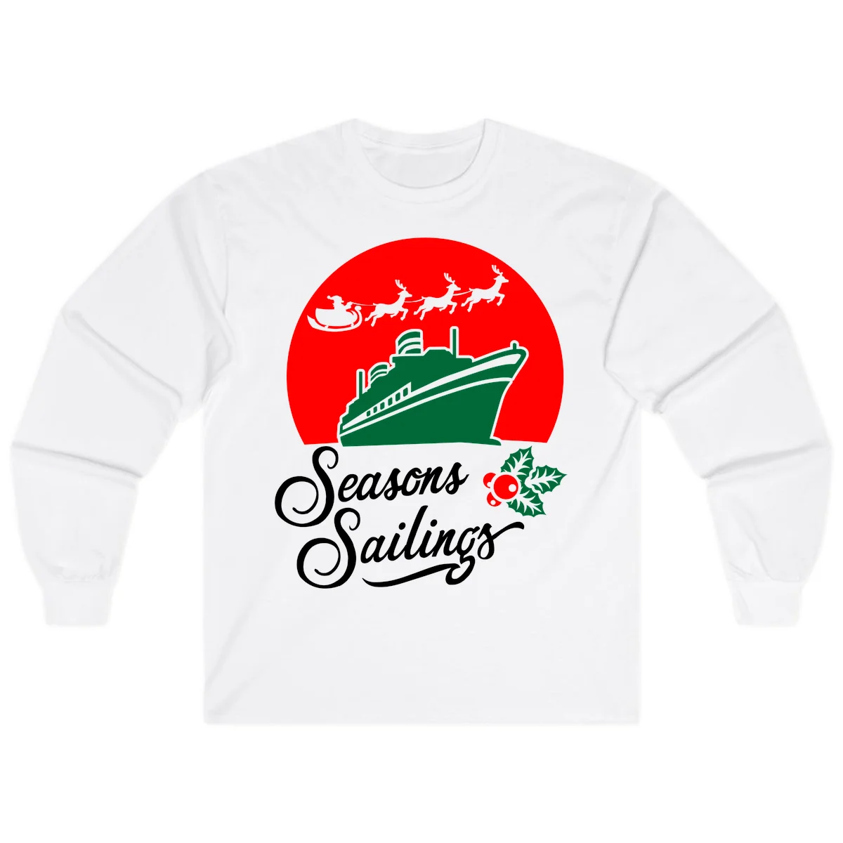 Seasons Sailings Cruise Ship Holiday Long Sleeve in White