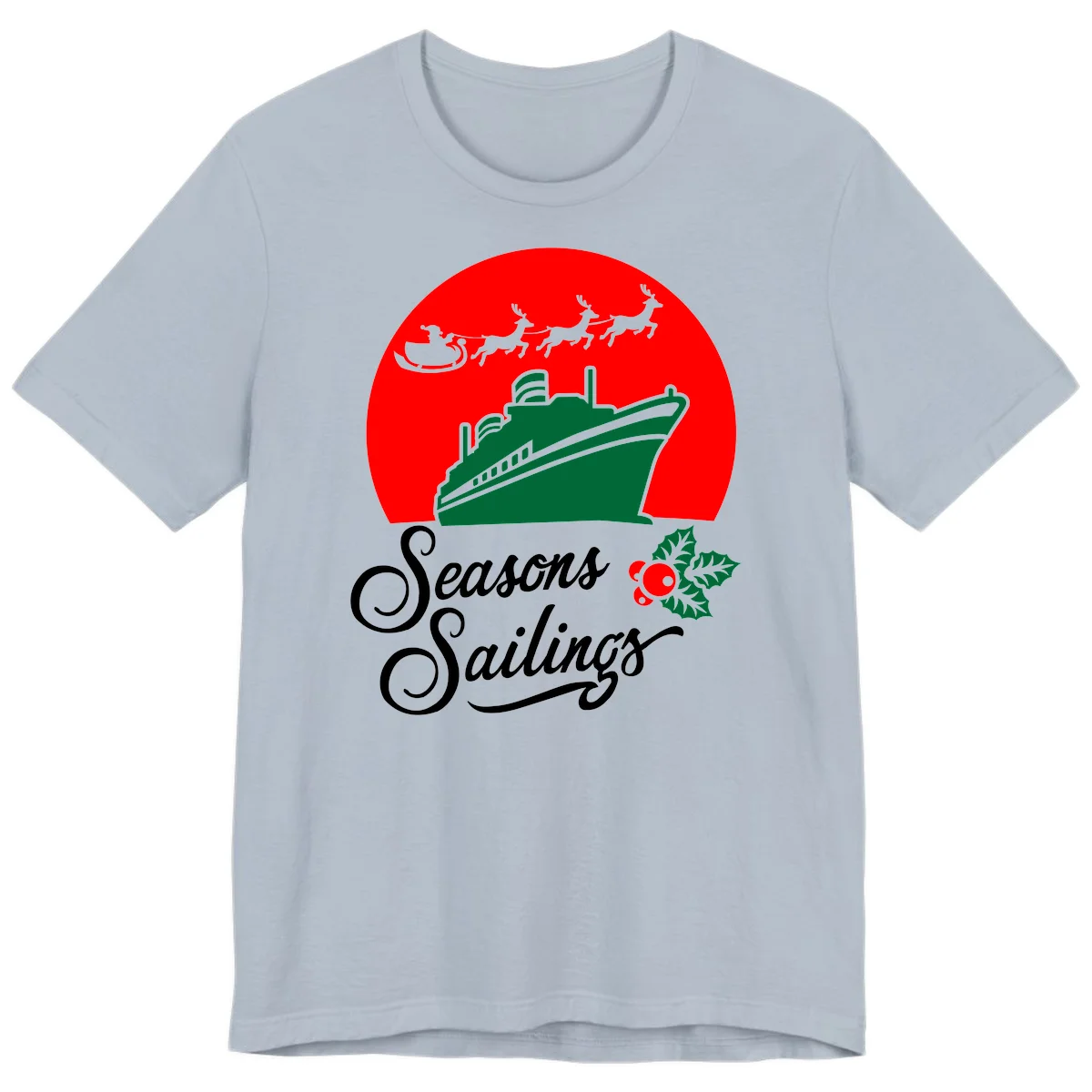 Seasons Sailings Cruise Ship Holiday Premium T-Shirt in Light Blue