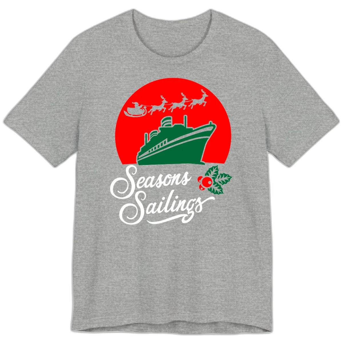 Seasons Sailings Cruise Ship Holiday Premium T-Shirt in Athletic Heather