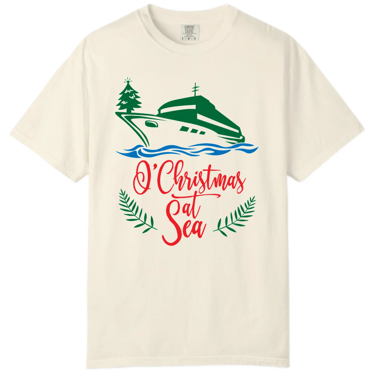 O Christmas At Sea Comfort Color Tee in Ivory