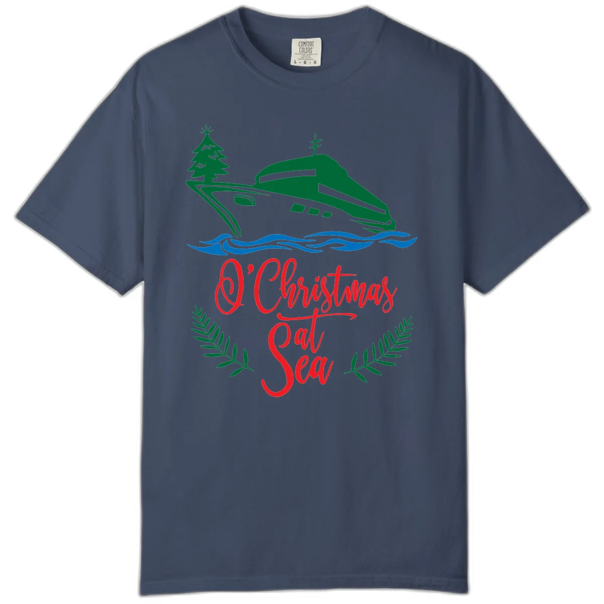 O Christmas At Sea Comfort Color Tee in Midnight