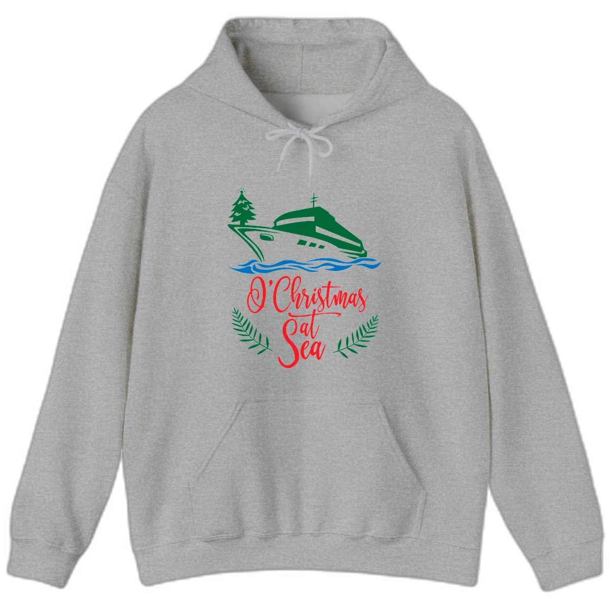 O Christmas At Sea Hoodie in Sport Grey