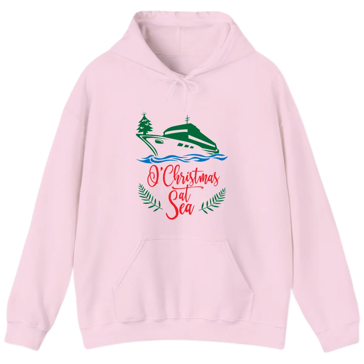O Christmas At Sea Hoodie in Light Pink