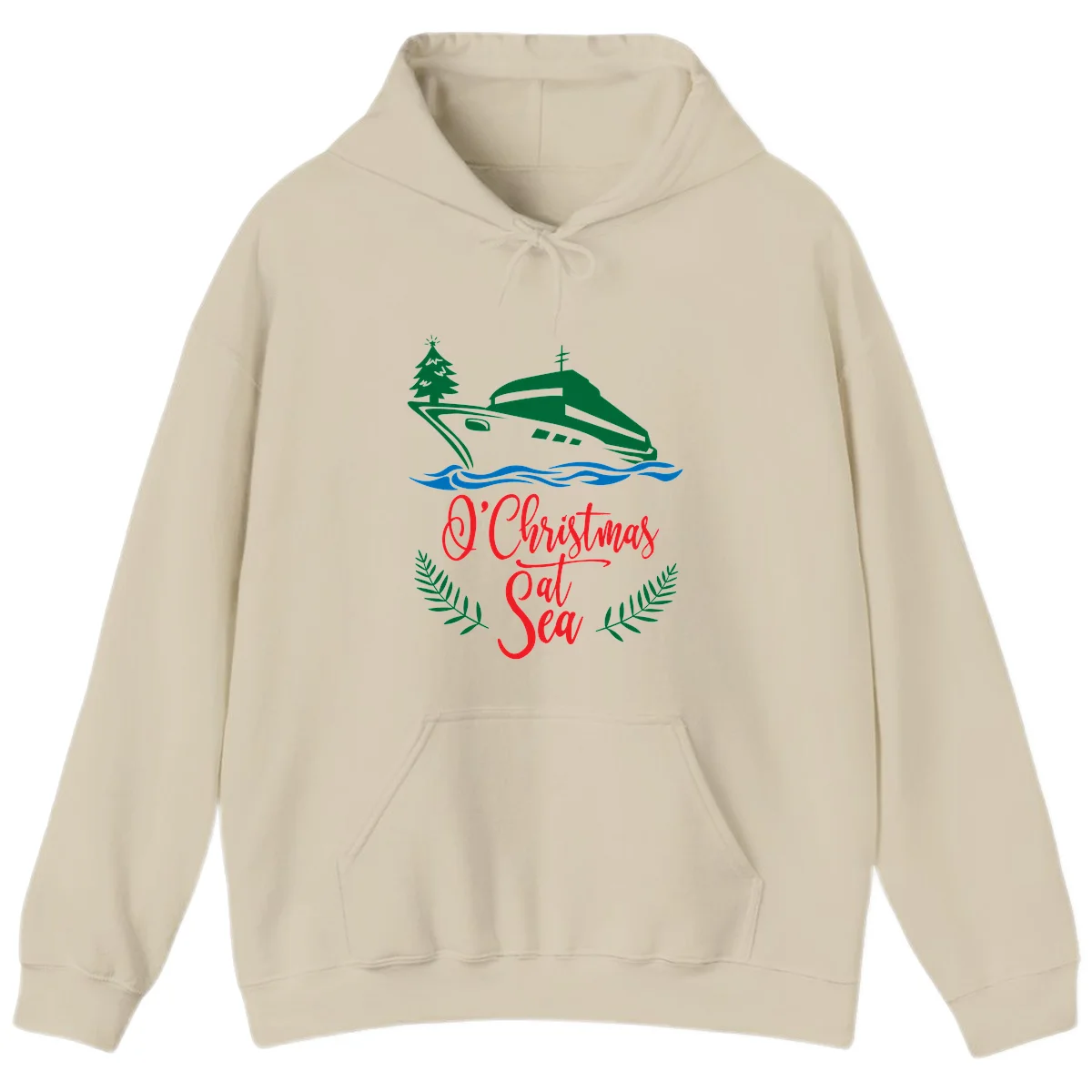 O Christmas At Sea Hoodie in Sand
