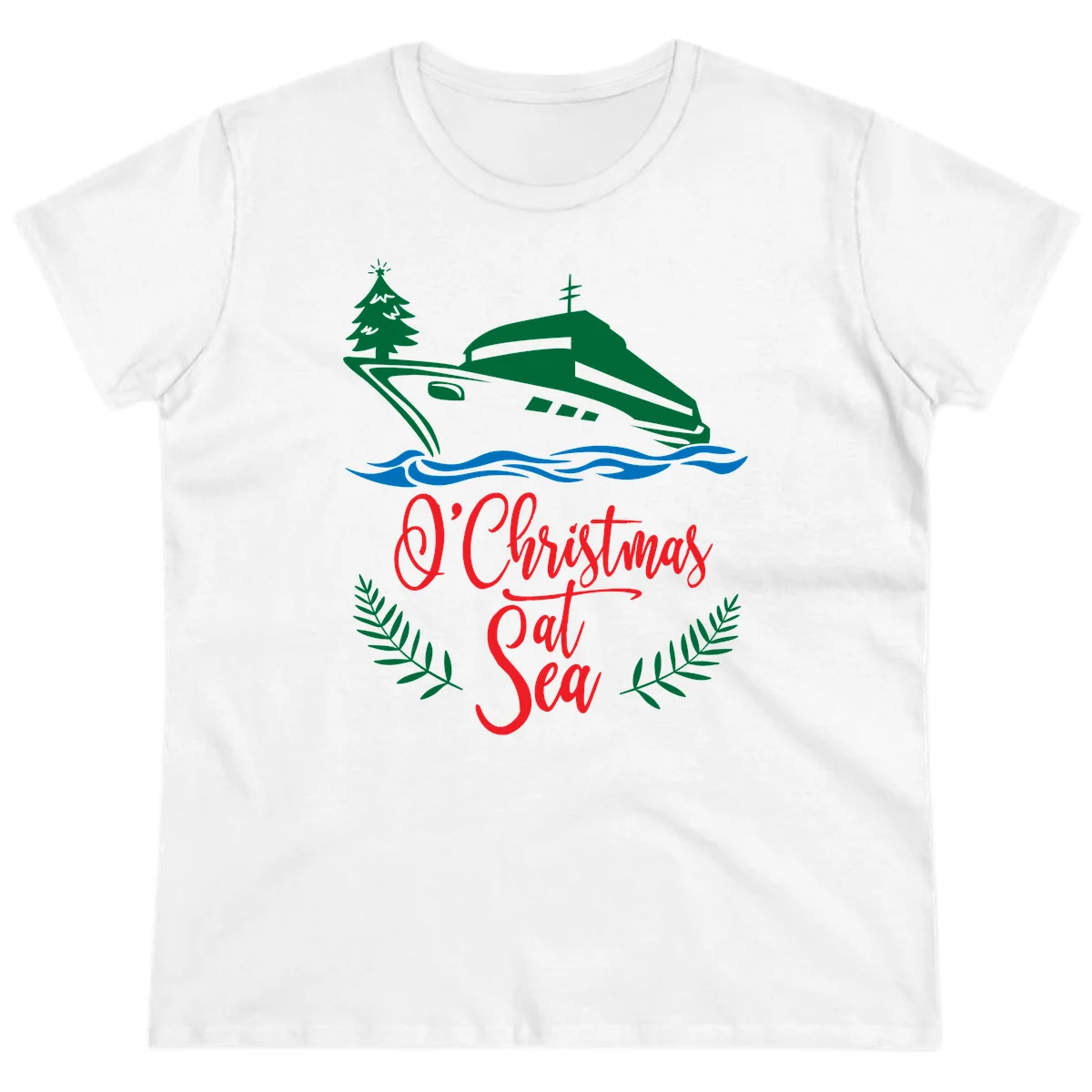 O Christmas At Sea Ladies Tee in White