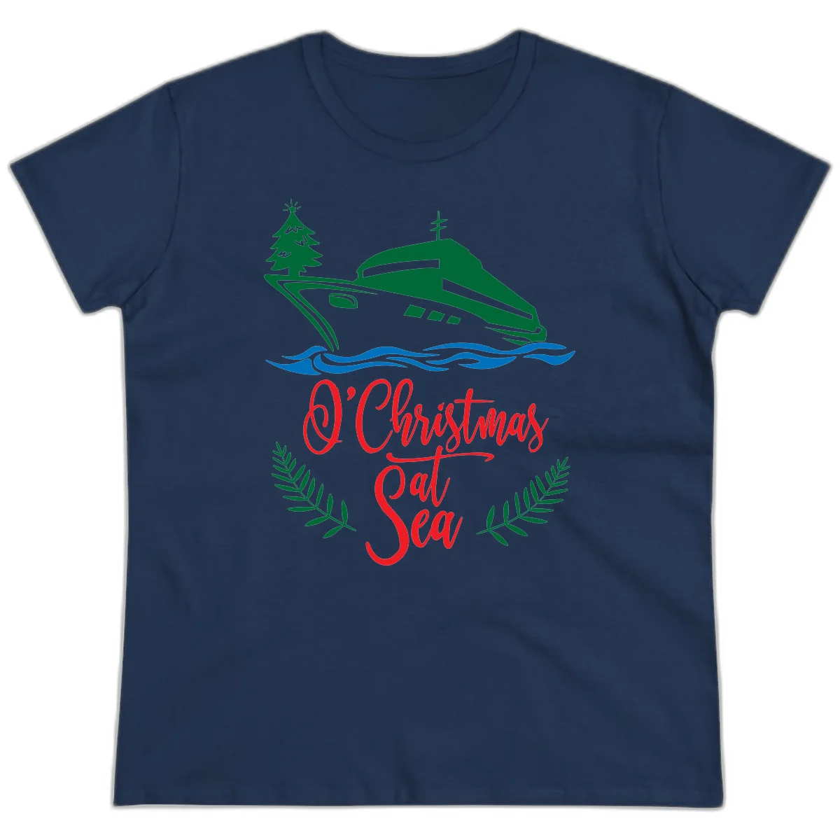 O Christmas At Sea Ladies Tee in Navy