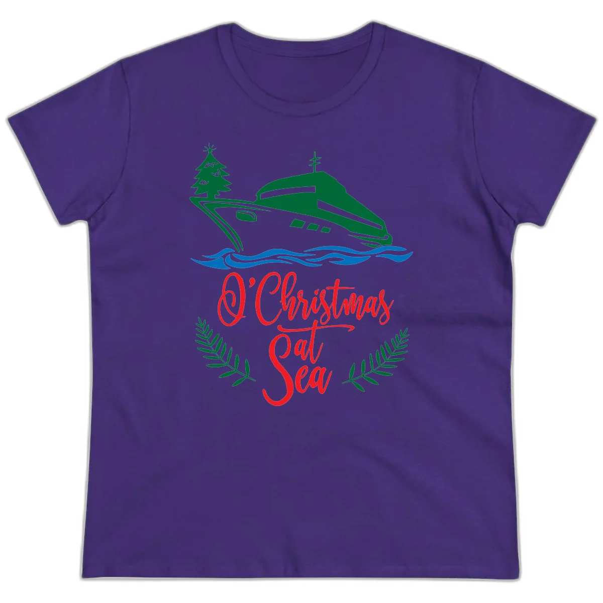 O Christmas At Sea Ladies Tee in Purple