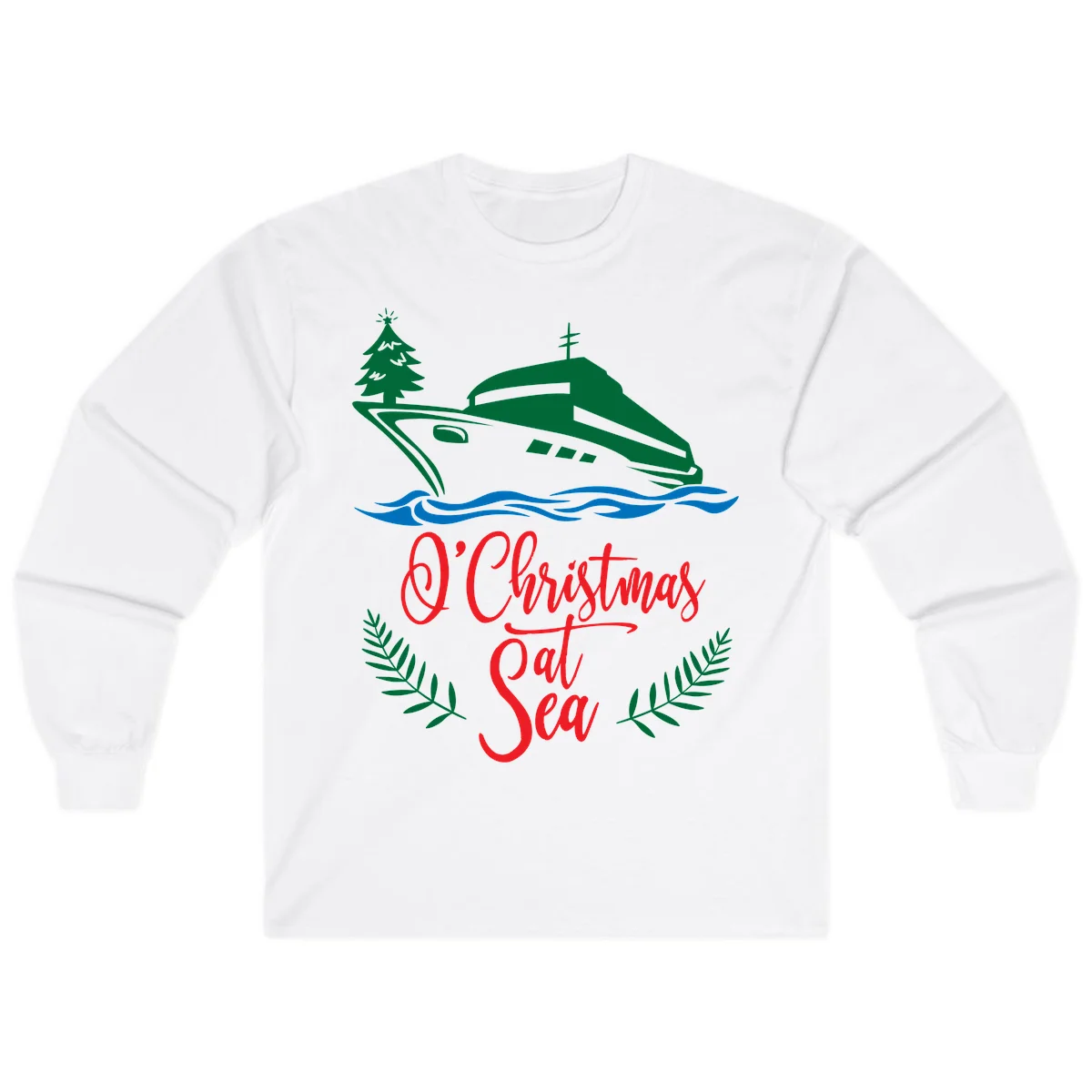 O Christmas At Sea Long Sleeve Tee in White