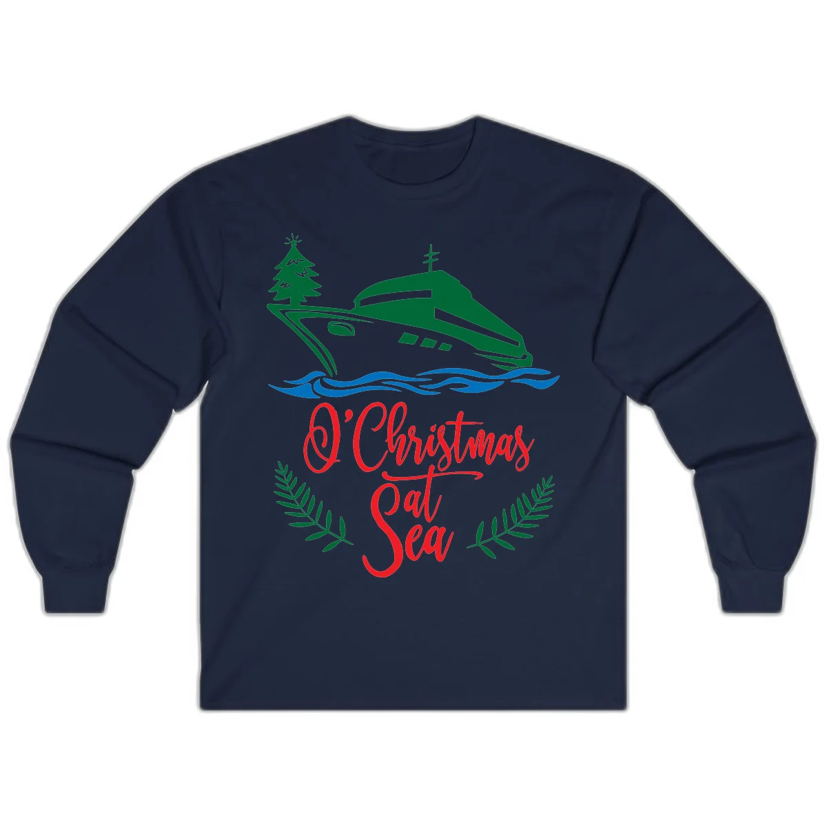 O Christmas At Sea Long Sleeve Tee in Navy