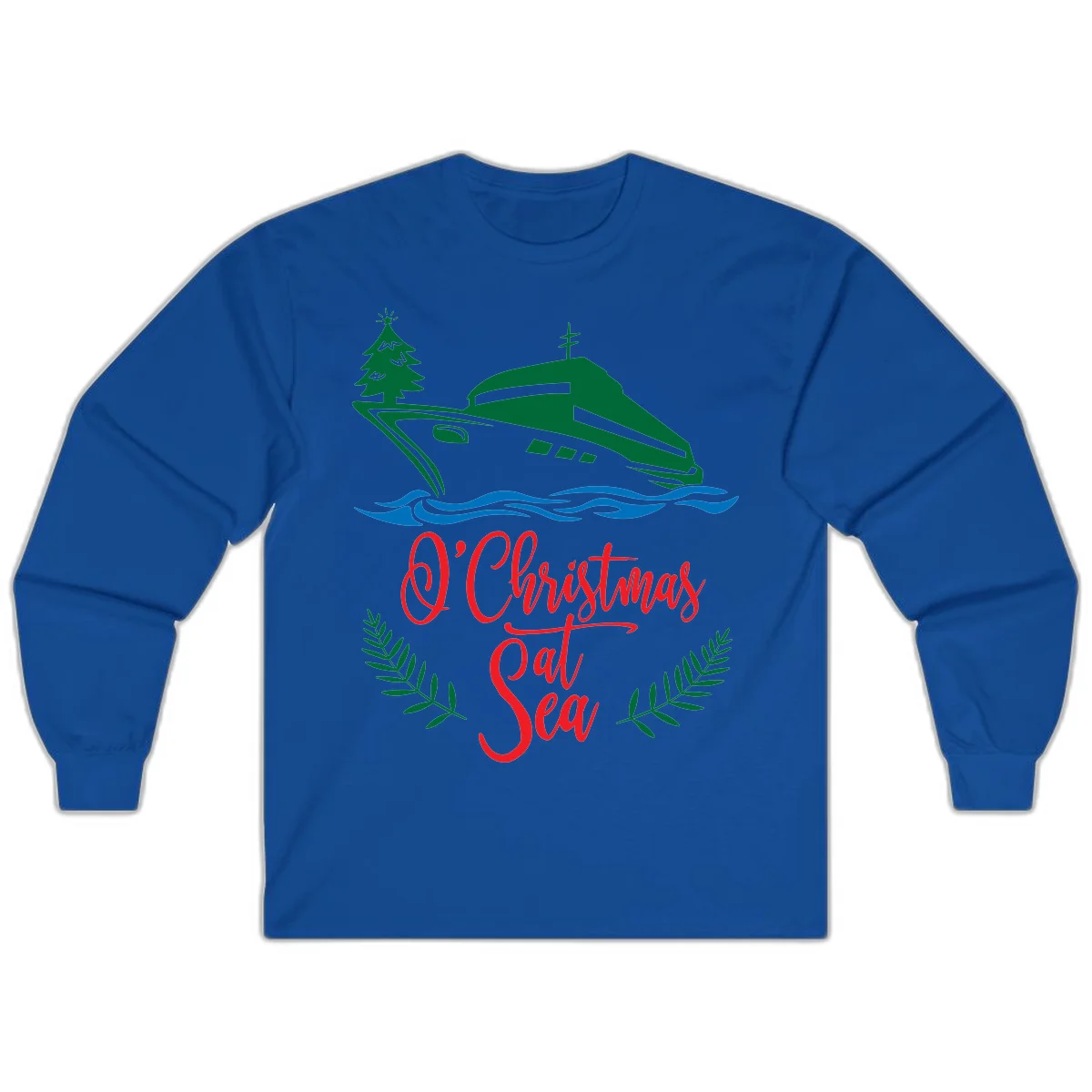 O Christmas At Sea Long Sleeve Tee in Royal