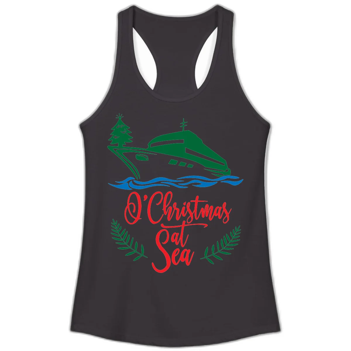 O Christmas At Sea Ladies Tank Top in Black