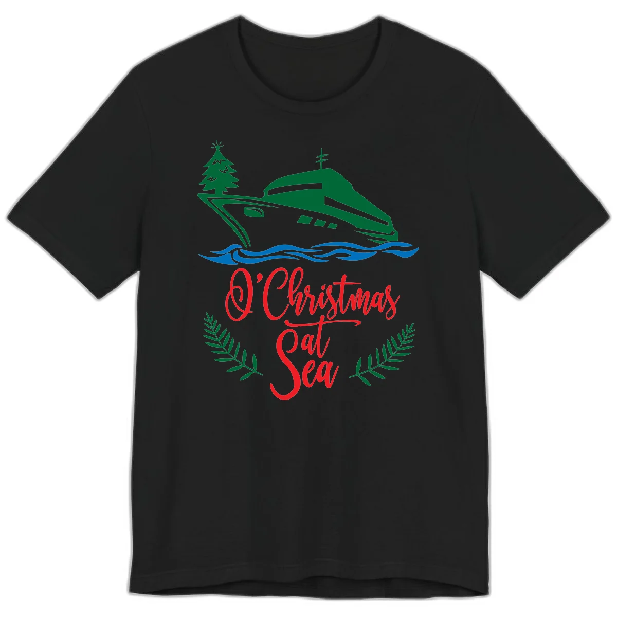 O Christmas At Sea Premium T-Shirt in Black
