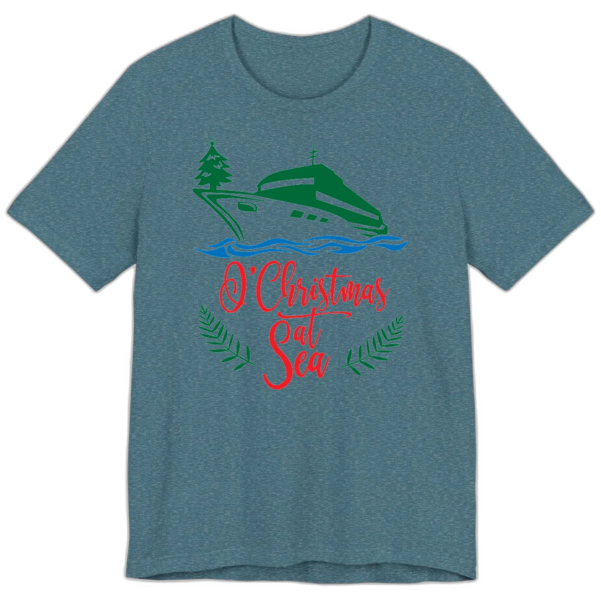 O Christmas At Sea Premium T-Shirt in Heather Deep Teal